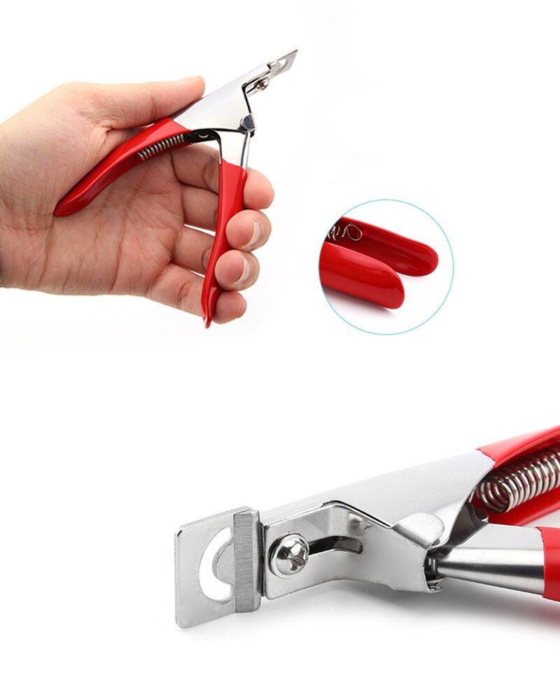 Tijeras postizas acrílicas en forma de U, herramientas de manicura, cortador de uñas, cortador de Arte de manicura, forma redonda/cuadrada