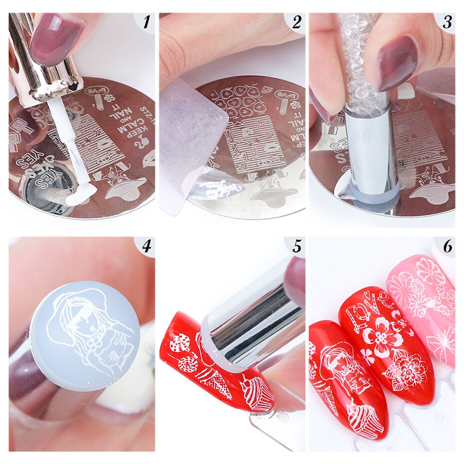 Butterfly Daisy Nail Stamping Plates Abstract People Face Image Stamp Templates French Nail Flower Lines Transfer Stencil KUI2.4