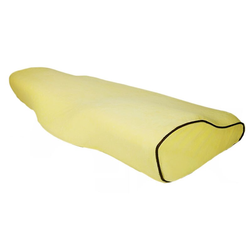 Hinsides sky sommerfugl form naturlig latex pude sengetøj livmoderhalsen rygsøjler massage pude hals bundet hoved sundhedspleje: Gul / 60 x 35 x 6 x 11cm