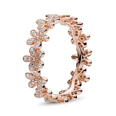 Neue Einfache und Modische Rose Gold Kleine Gänseblümchen Blume Ringe Für Frauen Hochzeit Engagement Schmuck: 9 / Ring 3