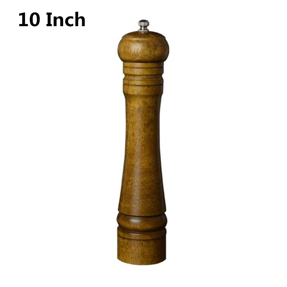 1 stk 5/8/10 tommer peber krydderi møller madlavning gadgets eg træ håndholdt peber salt kværn krydderier sæt til ktitchen bbq værktøjer: 10 tommer