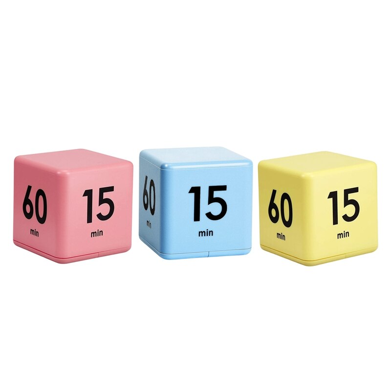 Time Cube-Timer Kitchen Timer Gravity Sensor Flip Timer Exercise Game Timer 15-20-30-60 Minutes For Meditation
