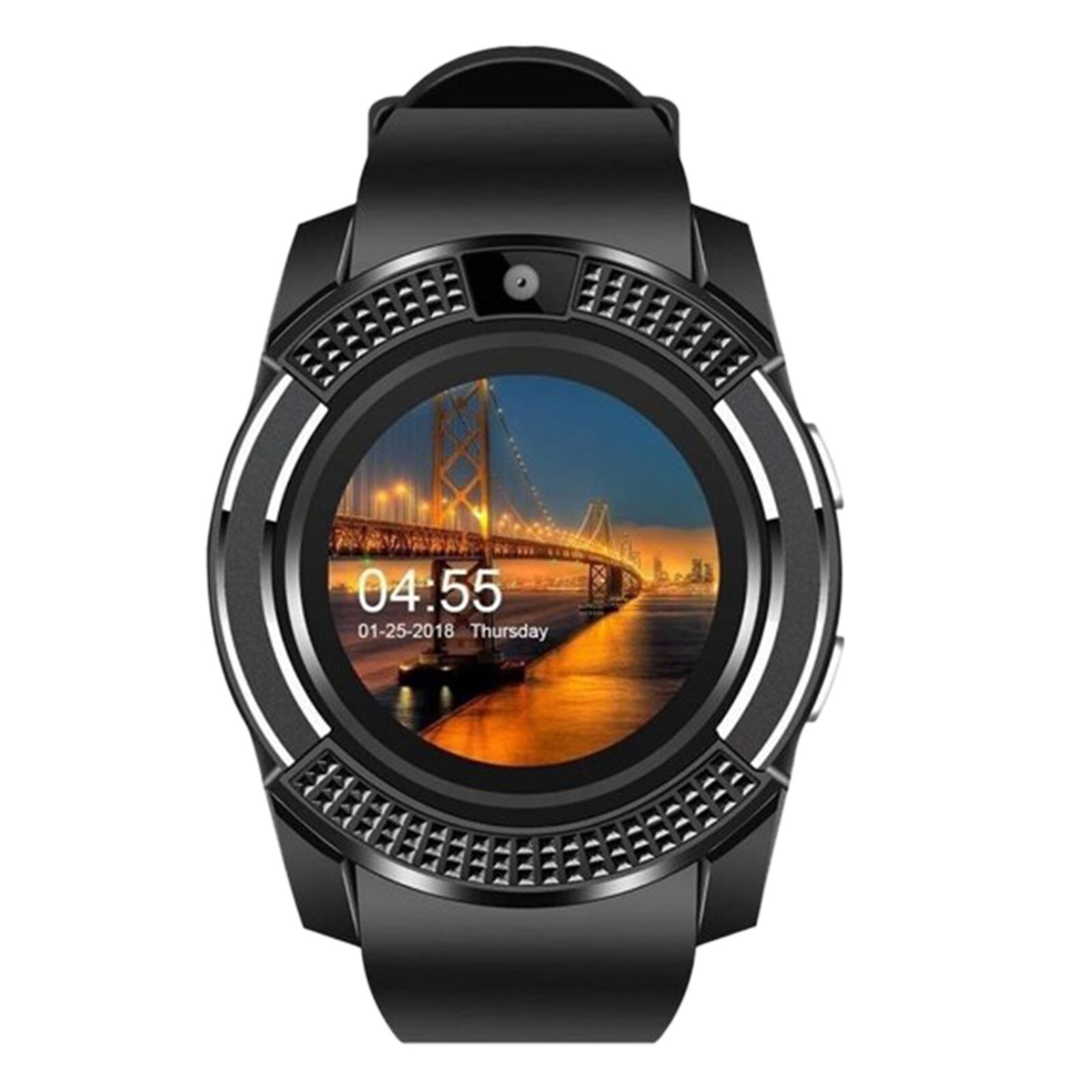 V8 Clever Uhr Männer Sport Bluetooth Uhr Wasserdicht Mikro SIM Kamera Handgelenk Uhren für Android Y1 Intelligente uhr Schrittzähler: Schwarz