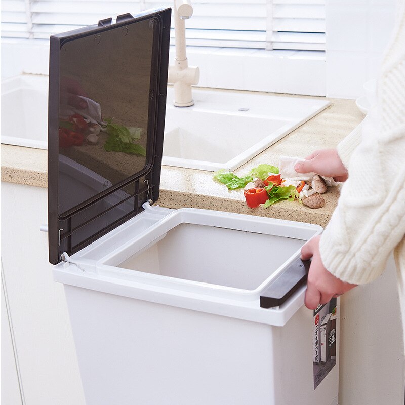 38L Large Capacity Trash Can 2 Layers Waste Sorting Bins Kitchen Household Restaurant Dustbin Storage Bin