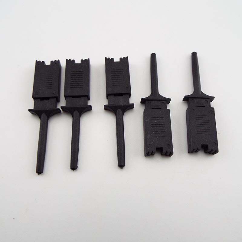 50mm Mini Single Test Hook Clip Probe for Electronic Testing IC Grabber red black flat Crocodile Clip Hooks electric Test Clip: 5pcs black