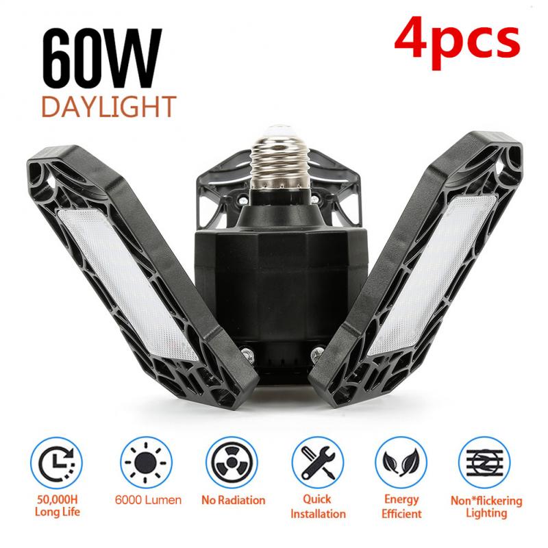 360 Degree High Bay Ceiling Lights E26 40/60W Deformable Led Garage Lights Lamp Indoor Light Industrial Lamp For Workshop Shop