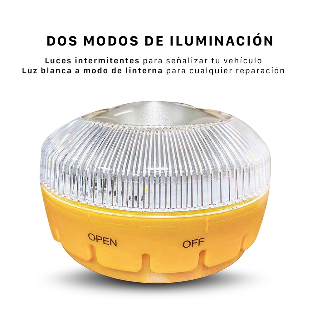 Luz/Luces de Emergencia V16, para el Coche, Moto, Camión, Imantada, Help-Flash, Luz para emergencias y Linterna, España