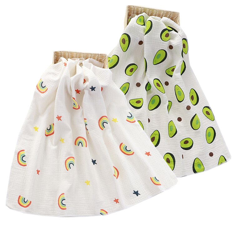Mordedor 2 unids/set 100% cuadrado de algodón 80cm imprimir Primavera Verano suave y reutilizable de la muselina del bebé Multifunctiona Swaddle Manta: rainbow