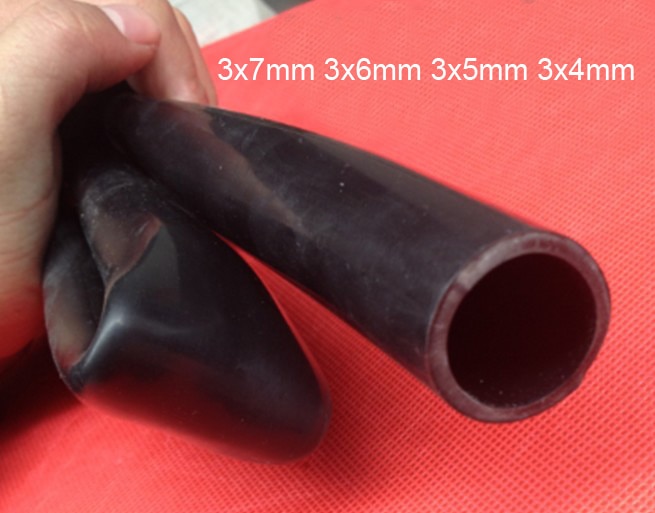 3x7mm 3x6mm 3x5mm 3mm black silicone tube flexible Black silicon hose high temperature non-toxic dark silicone rubber tubing
