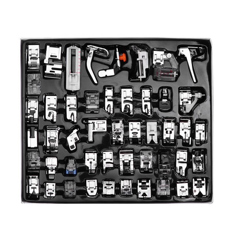 62/52/48/42/32pcs Sewing Machine Presser Foot Press Feet For Brother Singer Sew Kit Braiding Blind Stitch Over Lock Zipper Ruler: 48pcs