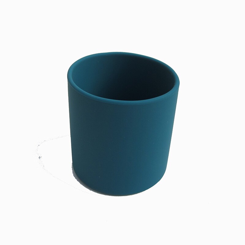 1PCS Baby Silicone Cup Food Grade Silicone kids Feeding Cup Infant Toddler Tableware Drinking Cup BPA Free 250ML Heat-resistant: ocean blue