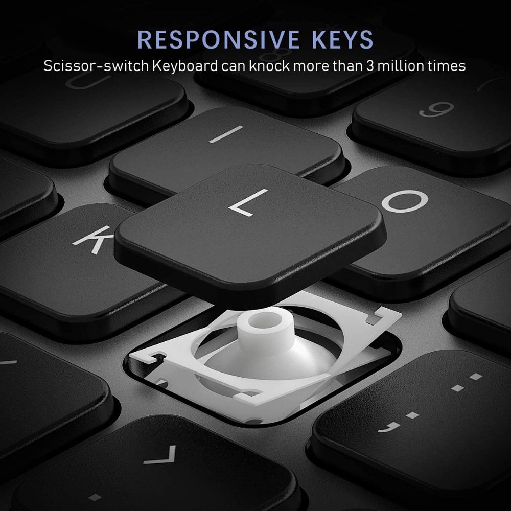 Tastiera Wireless Mouse 2.4 tastiera e Mouse GMute, ergonomici adatti per computer, laptop, tv