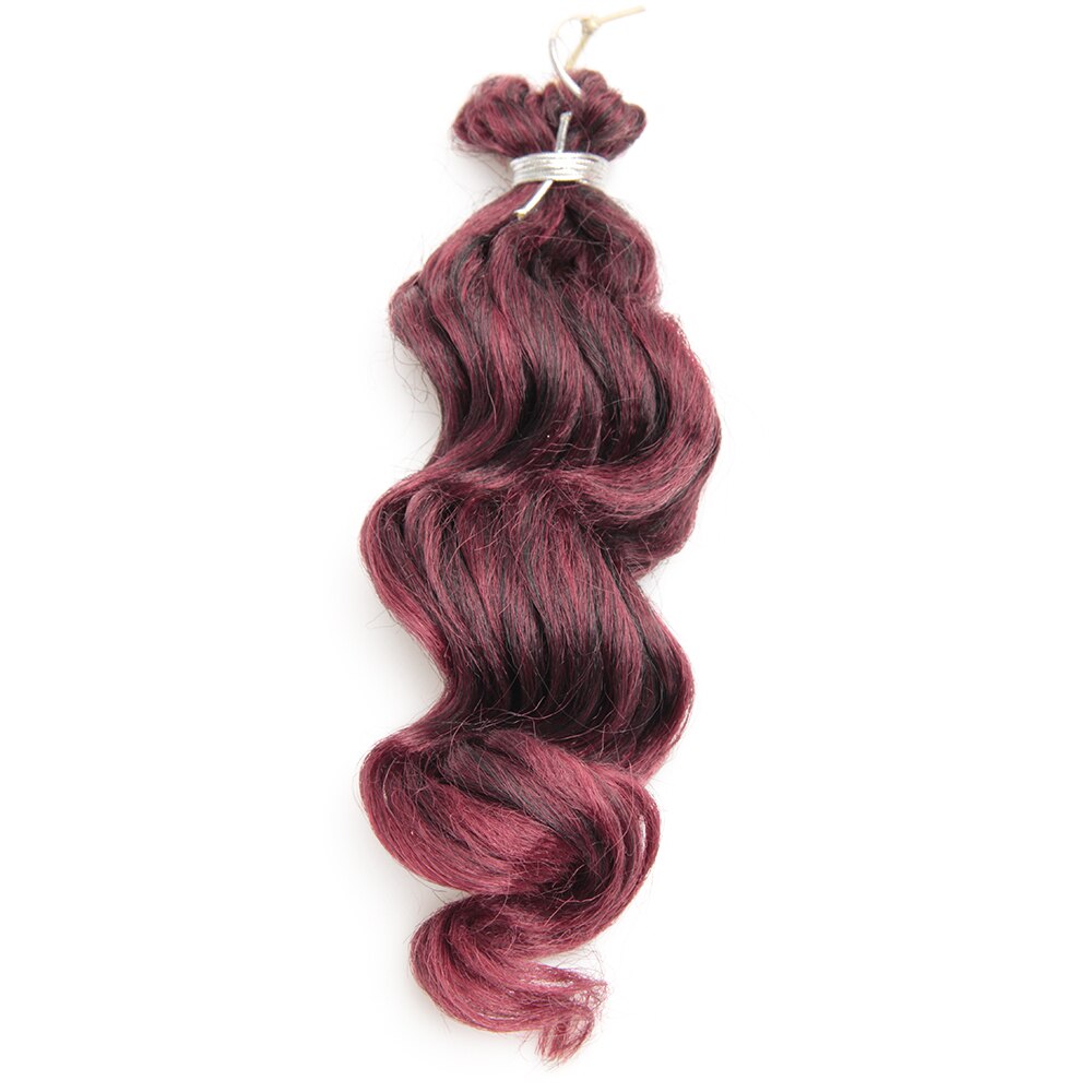 Synthetische Häkeln Haar 9 Zoll Freetress Ozean Welle Häkeln Zöpfe Haar Für Flechten Haar afro Locken Für Frauen: T1B/Burgund / 3 Teile/los