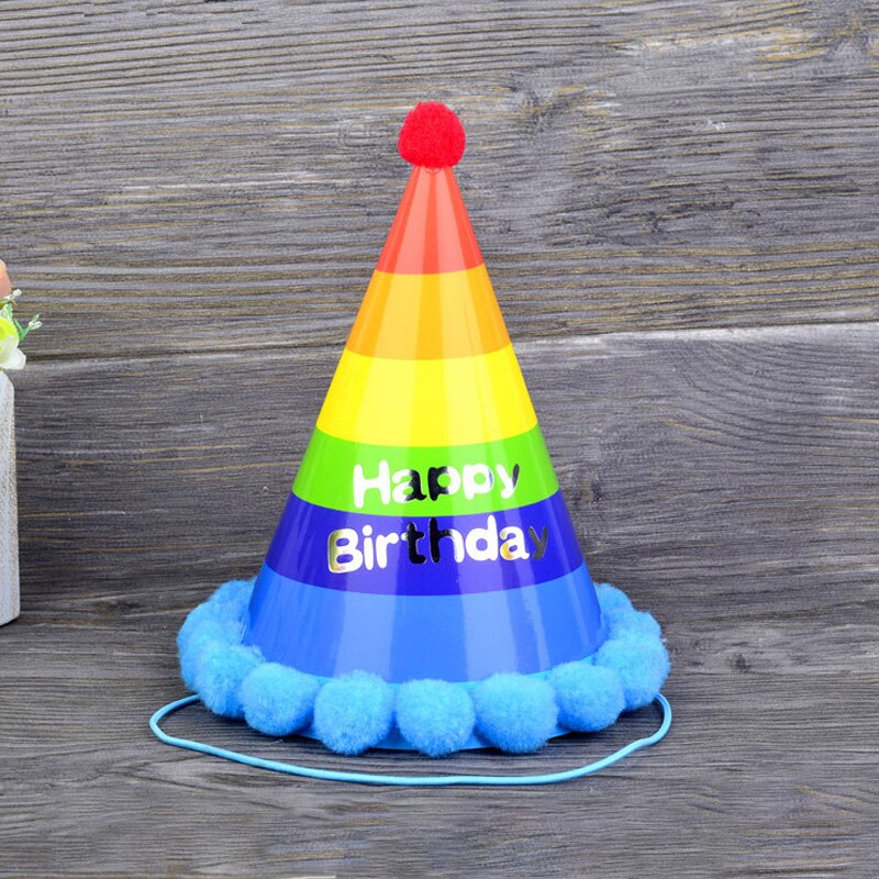 1pc Mini Party Hat Birthday Cap Boy And Girl First Birthday Flash Pointed Hat Party Decoration Blue Birthday Hat: 4