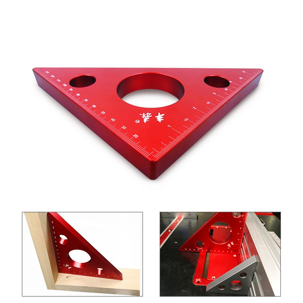 Trebearbeiding aluminiumslegering rett vinkel verktøy mini firkant linjal diy snekring trekant linjal høyde måle måler verktøy