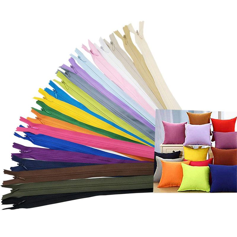Pack Van 100 Niet-Divisible Nylon Ritsen - 20 Cm Lange Korte Rits Vervangbare Onzichtbare Rits Met Metaal Diy Naa Gereedschap Voor Kussens Tassen Kleding