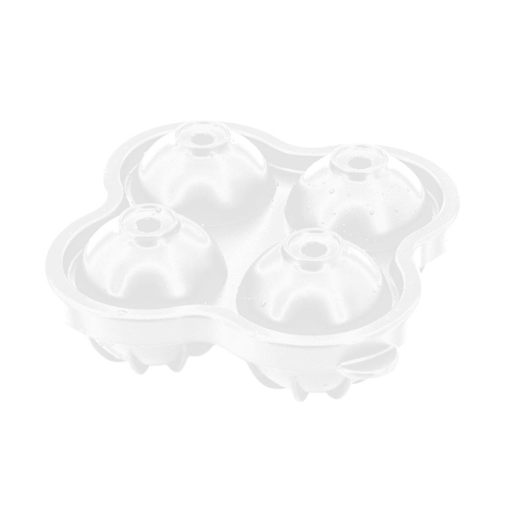Saingace Silicone boule de glace moule boule de glace moule Silicone quatre trous boule de glace moule Cube plateau fête whisky Cocktail boisson froide bonbons: WH