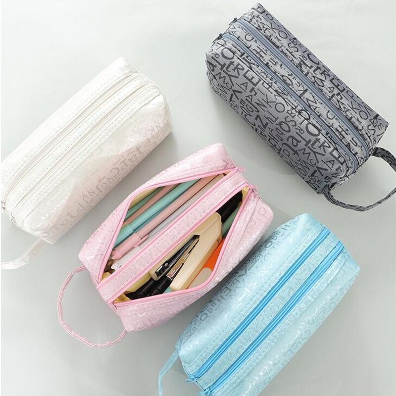 Double Layer Pencil Case Letter Trousse Scolaire Large Capacity Estuche Escolar Multifunction Piornik Szkolny School Pencil Case