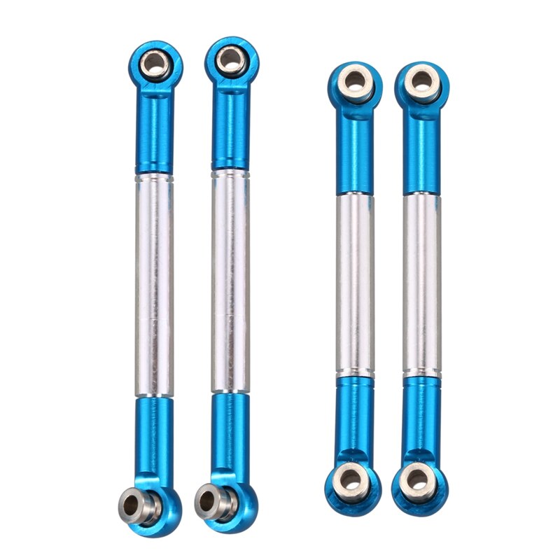 4PCS Metal Front and Rear Tie Rods for C14 C24 Semi Truck Models Upgrade Accessories: Blue