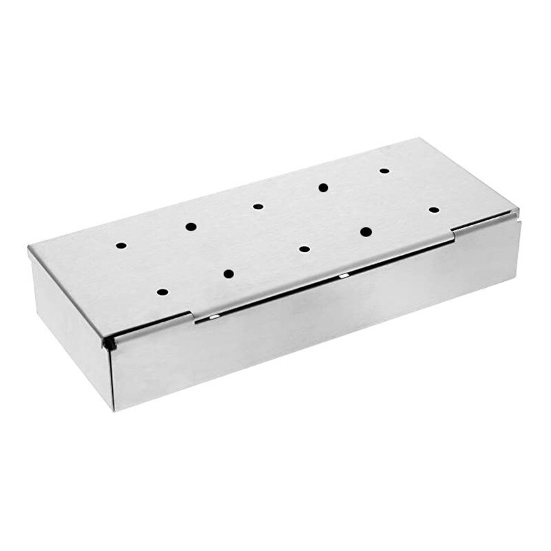 Stainless Steel BBQ Smoker Box Wood Chips Barbecue Smoker Indoor Outdoor Charcoal BBQ Grill Meat Infused Smoke Box BBQ Tools