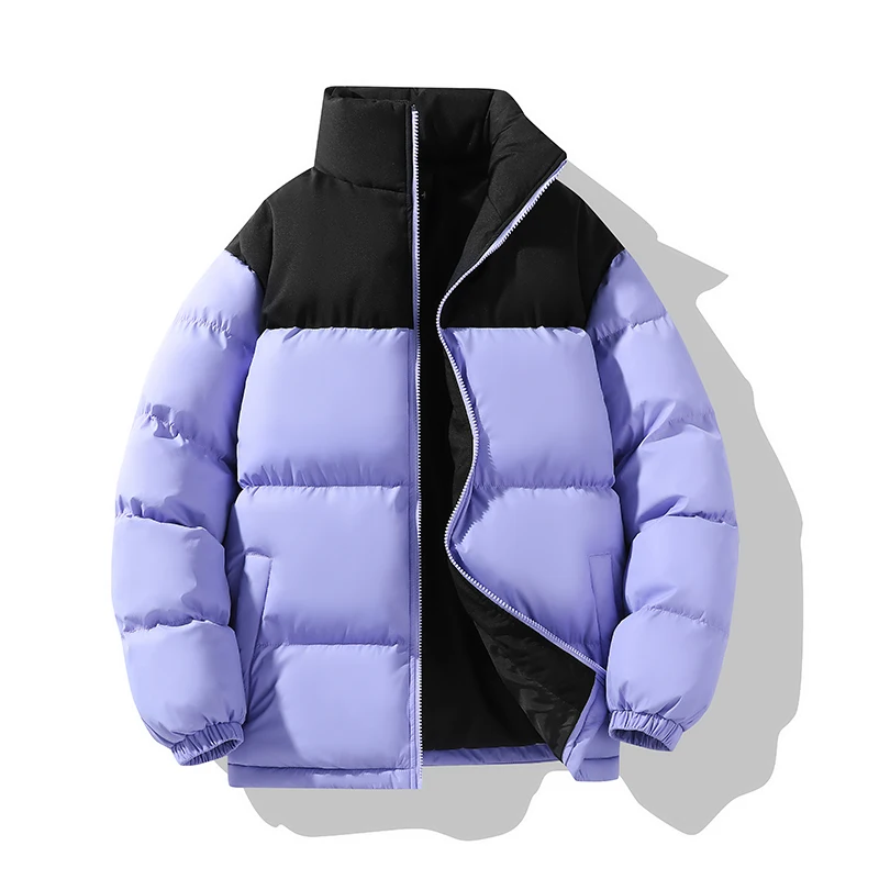 Men's White Duck Down Jacket Warm Thick Puffer Jacket Coat Male Casual Overcoat Thermal Winter Parka Men: S / PURPLE