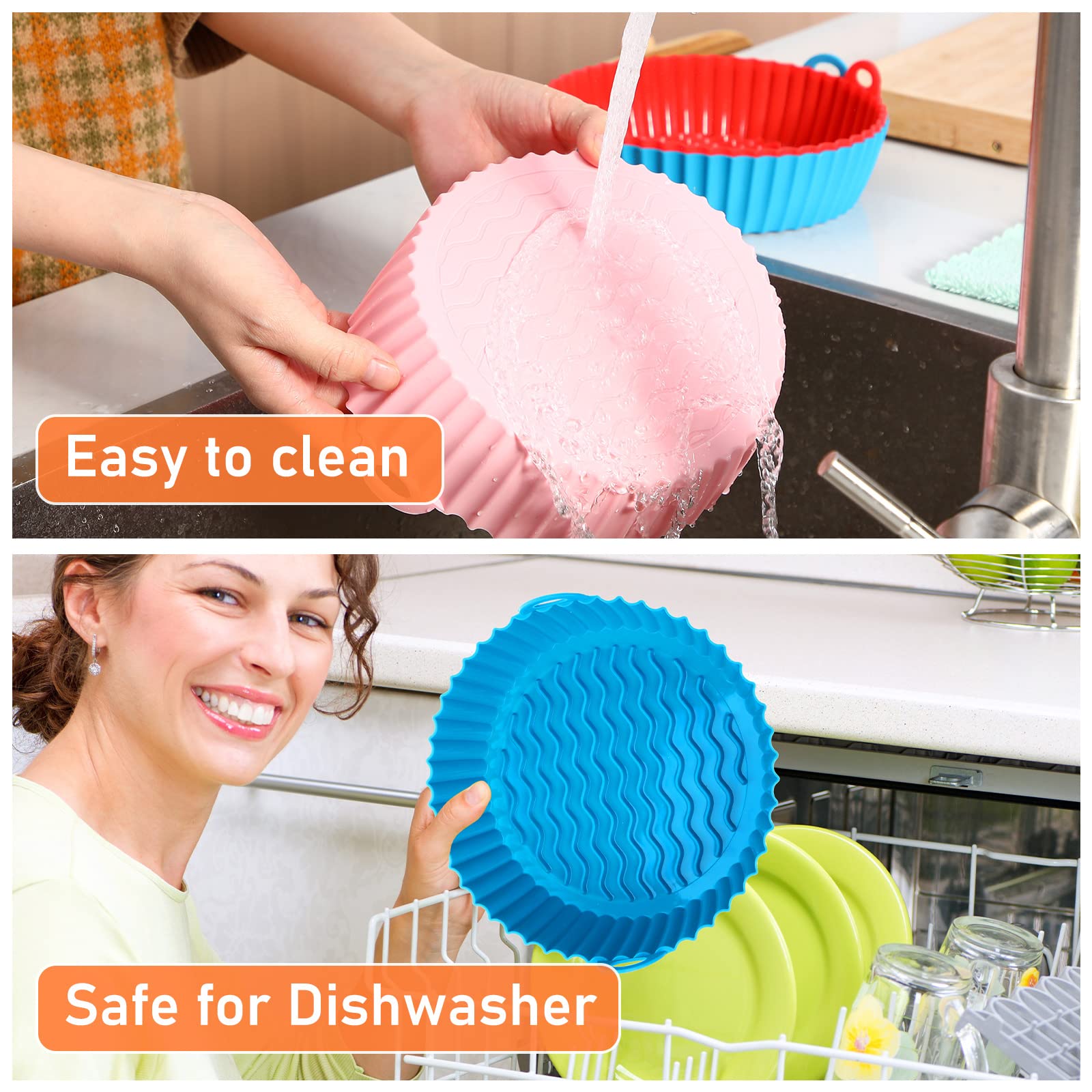Doublure ronde réutilisable pour friteuse à air, cuisson au four, panier à frire, polymères jetables, livres faciles, accessoires de cuisine