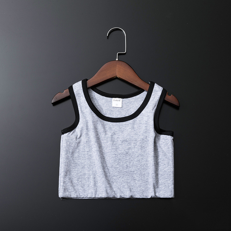 Bandage Chest Binder Tomboy Vest Top Breathable Elastic Chest Breast Binder: M / GRAY
