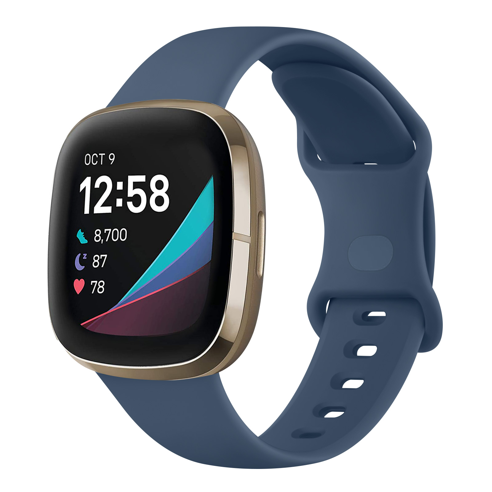 Silikonarmband für Fitbit Versa 3 Versa 4 Armband Armband für Fitbit Sense/Sense 2 Correa Armband Smartwatch Zubehör: S / Smoky lila