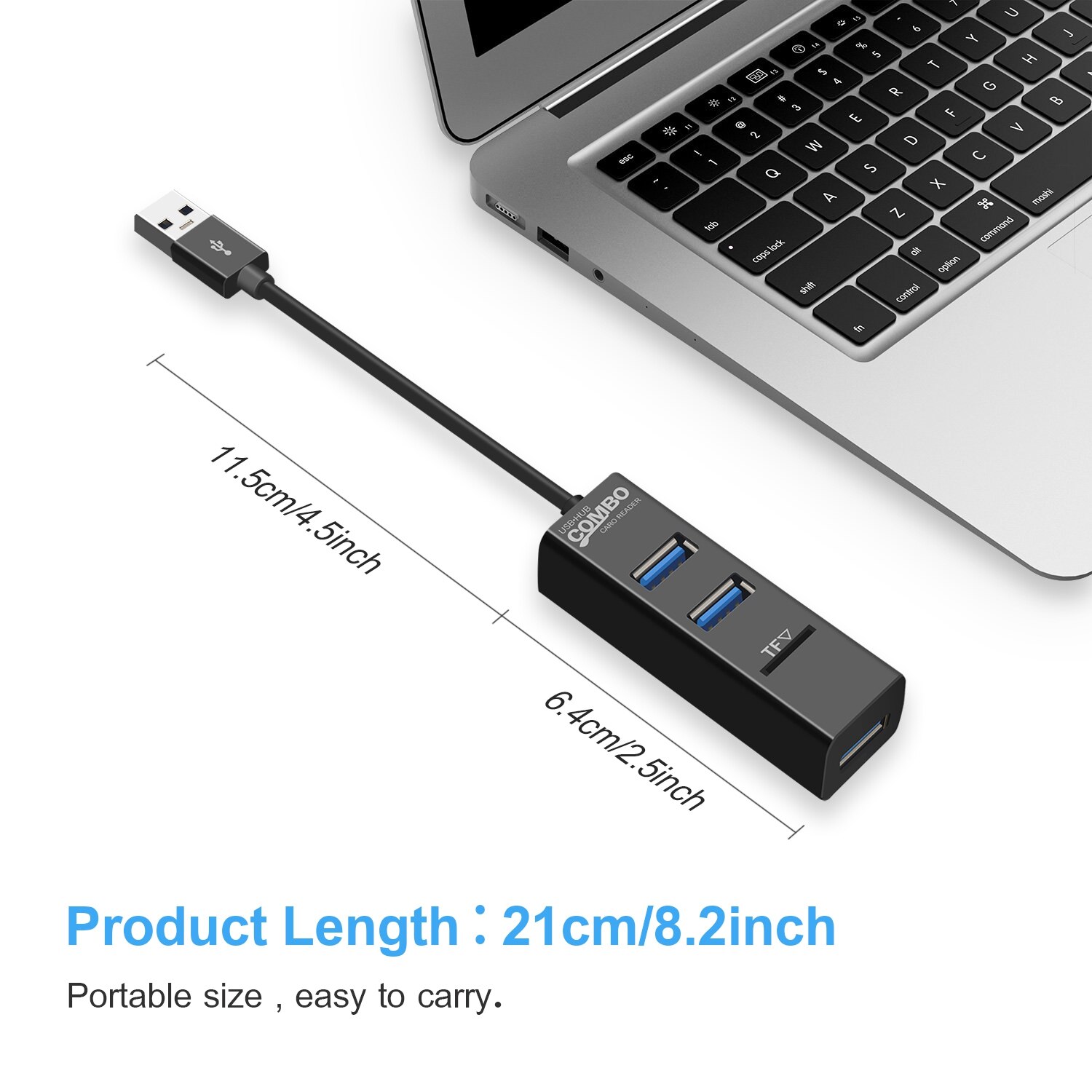 Mini 3 Ports USB Hub USB 2.0 Hub Splitter TF Card Reader Adapter For Laptop Desktop Peripherals Computer Accessories High Speed