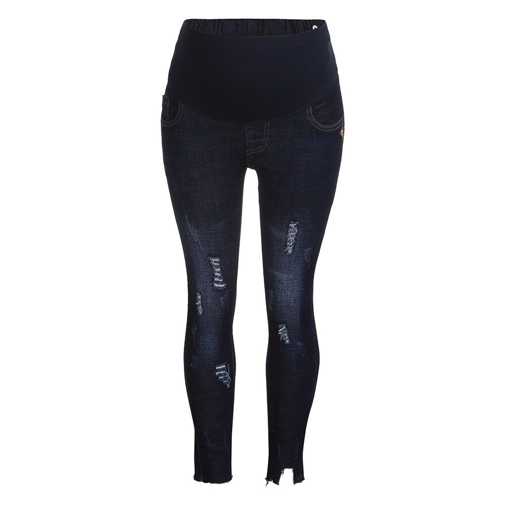 Pregnant Woman Ripped Jeans Maternity Pants Trousers Nursing Prop Belly Legging Soft Maternity Women Winter Autumn Jeans