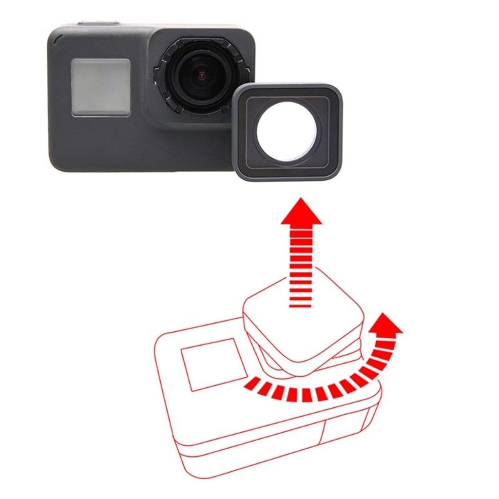 Kamera uv-linsbyte glasfodral för gopro hero 5 / 6 svart