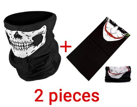 Motorcykelmask sommar balaclava 2 delar dödskalle spökmask biker motor ansiktsskydd vindtät utomhus ansiktsmasker halsduk: E