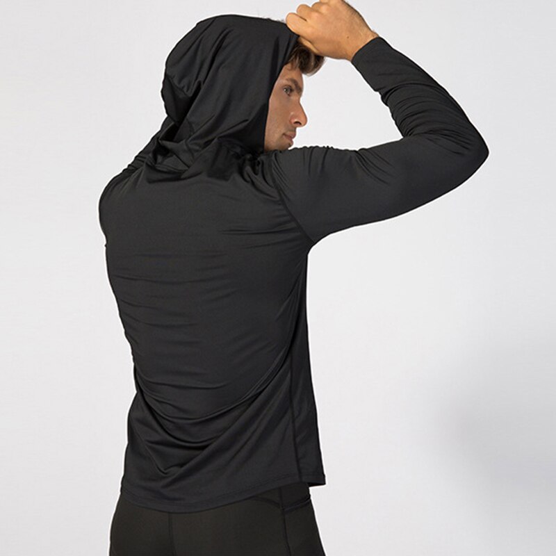 Newly Men Quick Dry Long Sleeve Workout Athletic Hoodie Jacket Sports Training Hooded Coat
