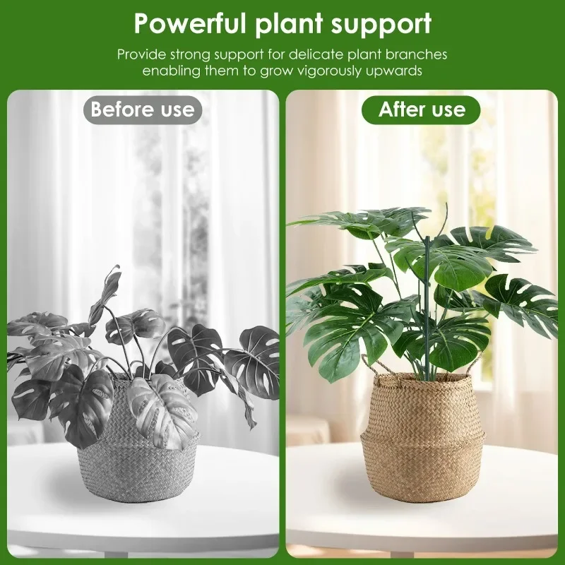 Soportes de soporte para plantas de ramita, estacas de crecimiento de plantas verdes apilables, estacas de escalada desmontables Monstera para interiores y exteriores, 24/3 Uds.