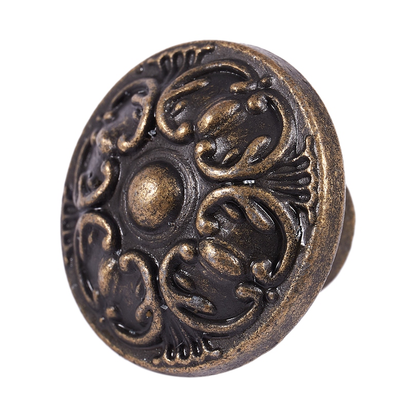 Palads mønster vintage bronze forzinkning rund kedel skab skab skuffe køkken dørknapper træk håndtag - bronze blomst (