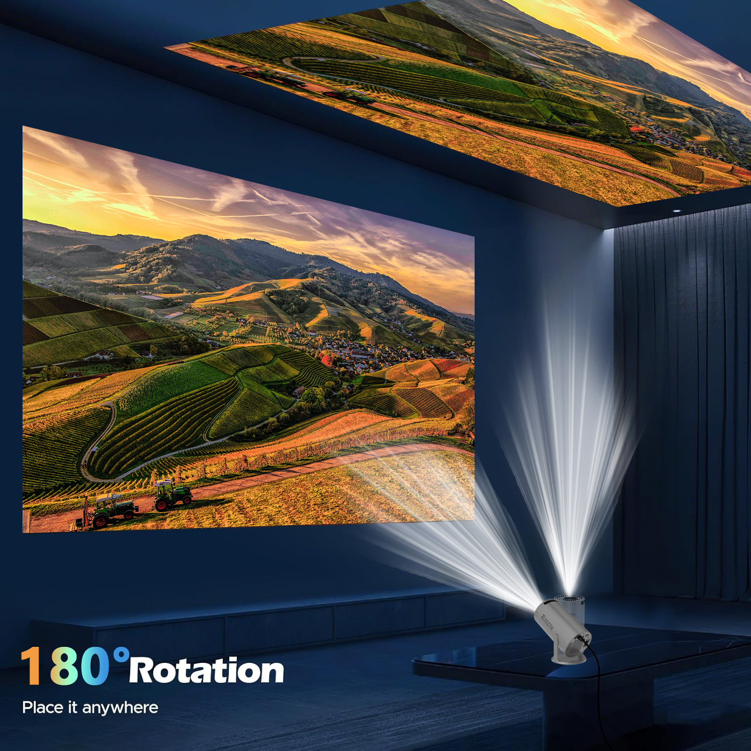 Supports 4K projector, high-definition projector, with WiFi/Android system/BT5.2, suitable for home theater projector