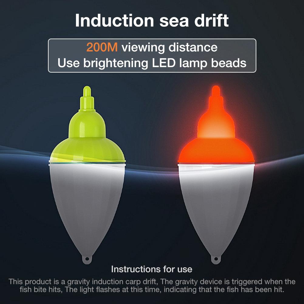 Flotteur de pêche LED lumière électronique eau salée mer roche plastique lumineux électronique Induction bouée adapté à la pêche de nuit