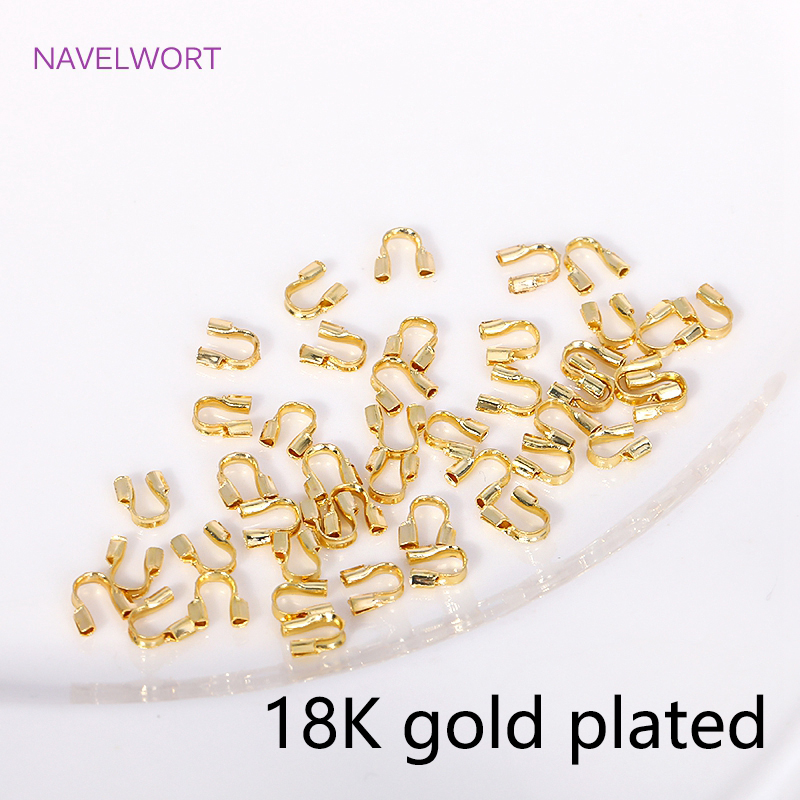 Protetor de cabo de guarda de fio banhado a ouro 14k/18k, conector de fecho de gancho em forma de u de latão faça você mesmo acessórios de fabricação de joias atacado: M / Preto