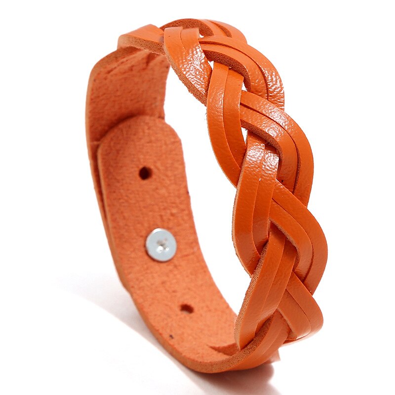 HXMENG-pulsera de cuero trenzado para niñas, brazalete de estilo coreano, versátil, sencillo