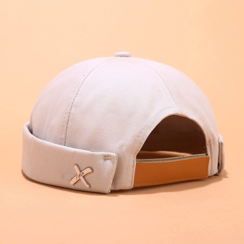 Gorra de Skullcap con letras bordadas para hombres y mujeres, gorra Casual de marinero mecánico sin mangas, Color sólido, Gorro de Invierno para Mujer, gorra de primavera: 1
