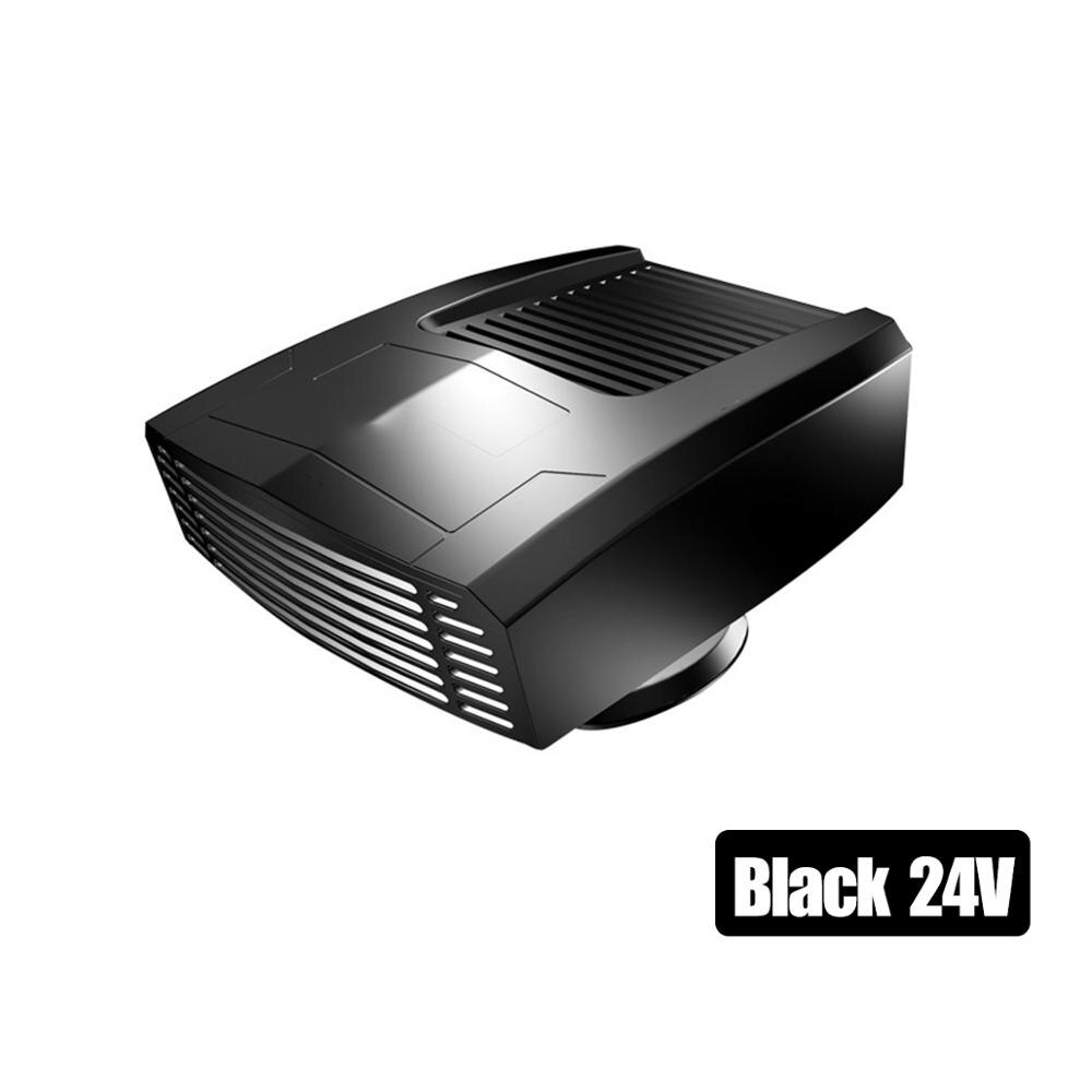 12/24V przenośny automatyczny podgrzewacz samochodowy odmrażacz Demister 2 koła zębate grzejnik elektryczny szyba przednia 360 stopni obrót wentylator ogrzewający i chłodzący: 24V czarny