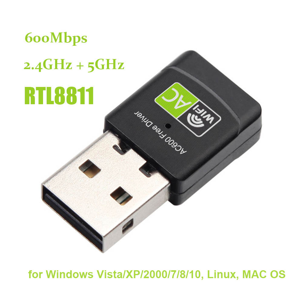Adaptador wi-fi usb 600mbps banda dupla 2.4g 5ghz antena usb lan ethernet pc ac receptor wi-fi adaptador sem fio placa de rede