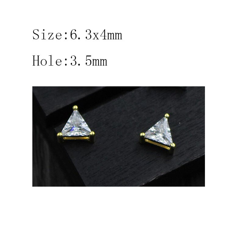 100% 925 Sterling Silver Spacer Beads With AAA Zircon Pretty Gold Color Charm Silver Beads DIY Jewelry Making Bracelets Findings: 6 gold