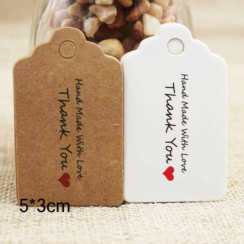 100 Stks Batch DIY Power Paper Tags Framed Rectangle Christmas Favour Birthday Party Card Label 5x3cm Multifunctional