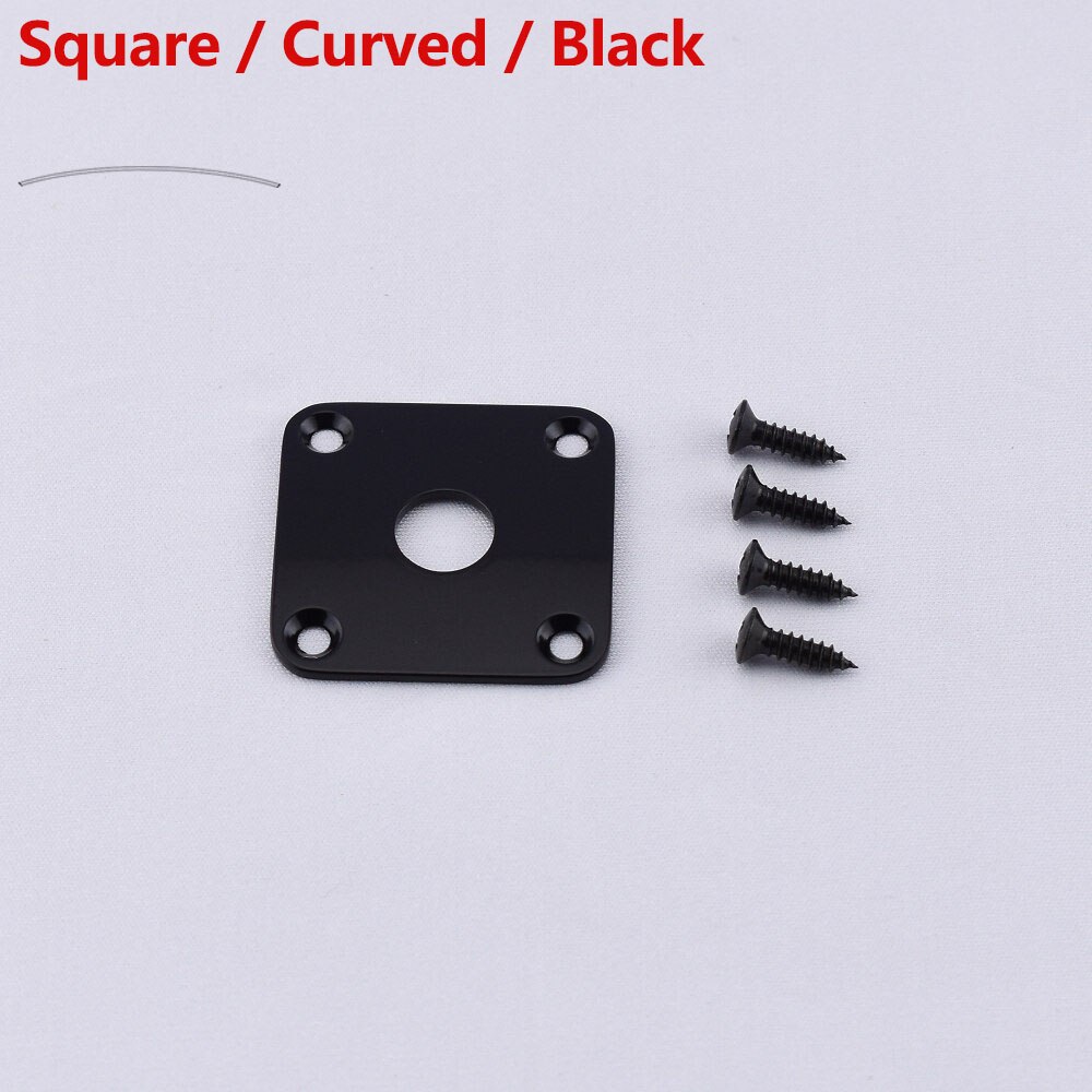 【Made in Japan by GOTOH】 Flat / Curved Stainless Steel Jack Plate For Electric Guitar Bass: SC-BK 1 Piece