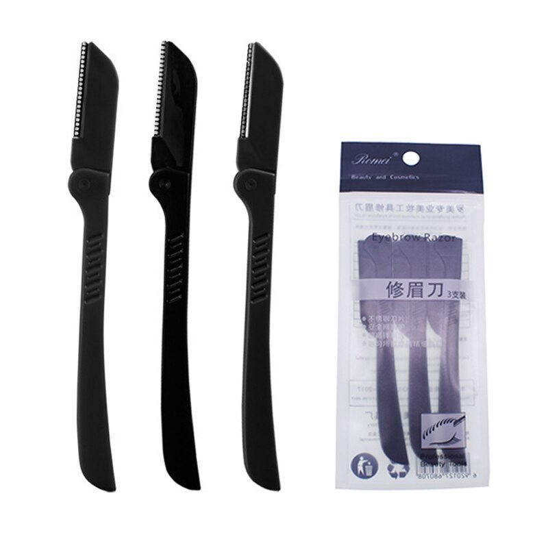 3 Pcs Wenkbrauw Trimmer Gezicht Scheermes Wenkbrauw Draagbare Blades Scheerapparaat Mes Haar Remover Set Up Wenkbrauw Profiler Gereedschap