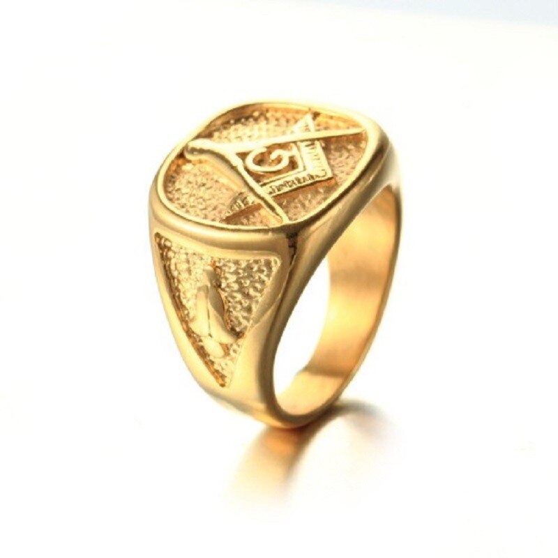 Kul herre gull fri murer frimurer frimurer ring 316l rustfritt stål band ring