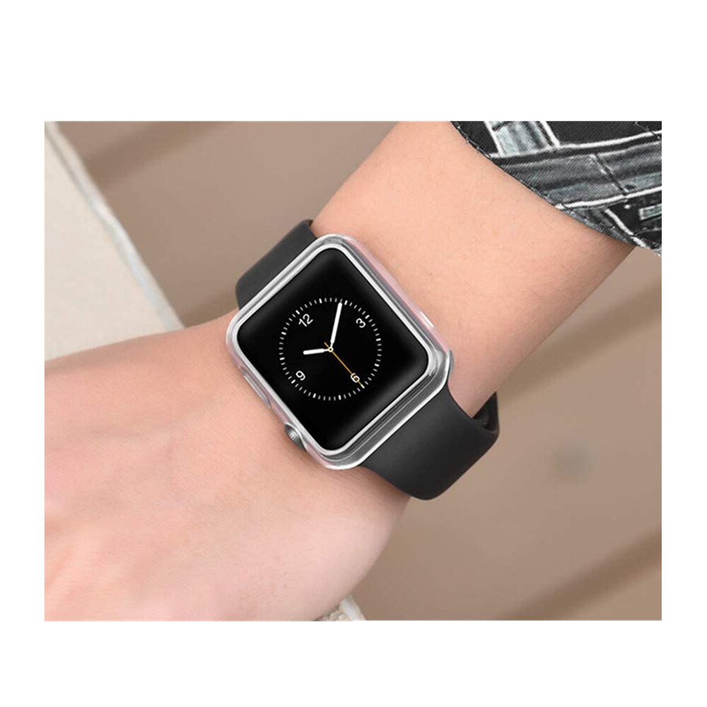 Voor apple watch-serie 6 5 4 3 2 1 hoesje, doorzichtig, zacht tpu-hoesje, schokbestendige schermbeschermer voor de apple watch 38mm 40mm 42mm 44mm