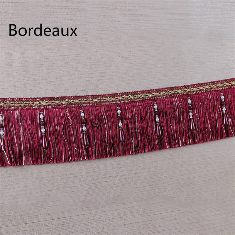 Luxury Exquisite Beaded Tassel Trim Fringe Braid Trimming Wedding Upholstery Fabric Ribbon Sewing: 3