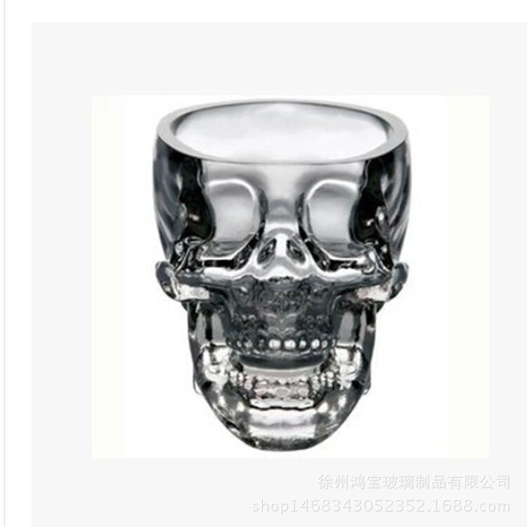 4/2/1Pcs Crystal Skull Head Vodka Whiskey Shot Glass Cup Transparent Drinkware Whiskey Home Bar Beer Cup: 1pcs